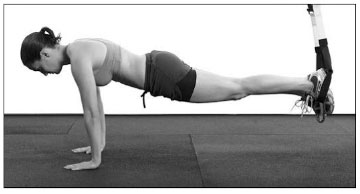 Положение лежа лицом вниз, стопы вложены в петли подвесных ремней