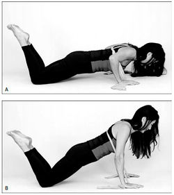 Рис. 6. Отжимания со жгутом. Опускайтесь до тех пор, пока ваши локти не окажутся чуть выше плеч. Будет ли при этом ваша грудь касаться пола, зависит от длины ваших рук и величины самой груди