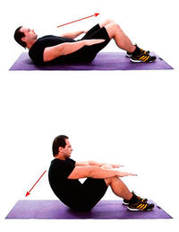 Подъем туловища из положения лежа с согнутыми коленями