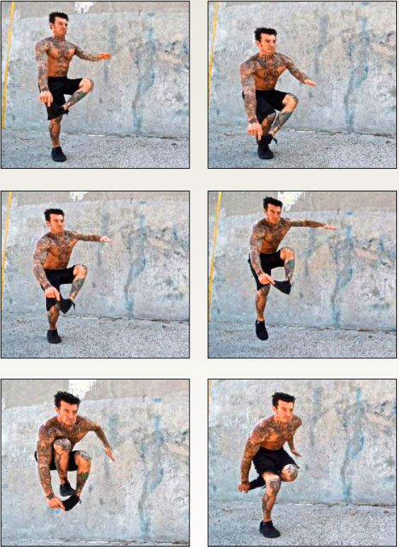 Прыжок через ногу («нитка»)