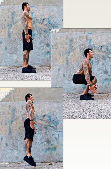 Прыжок согнув ноги