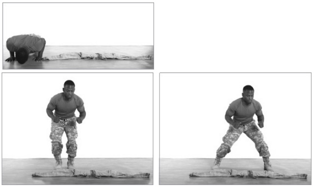 Ходьба приставным шагом с отжиманием