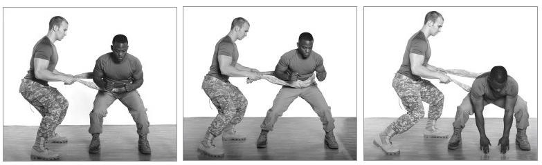 Движение приставным шагом с касанием пола