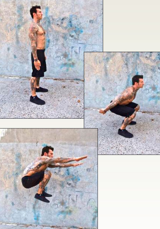 Прыжок согнув ноги