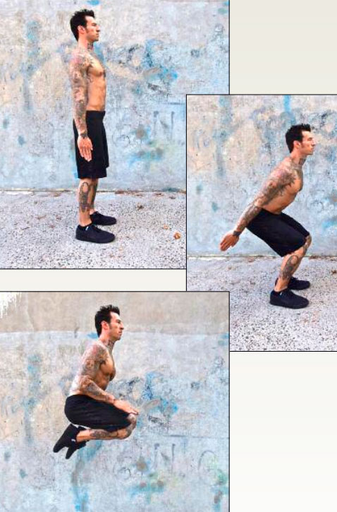 Прыжок согнув ноги с хлопком