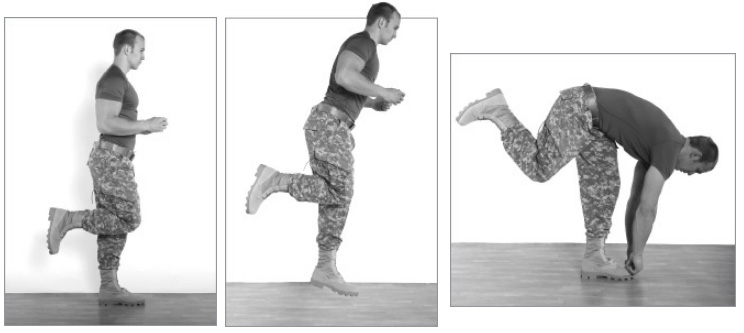 3 прыжка и наклон