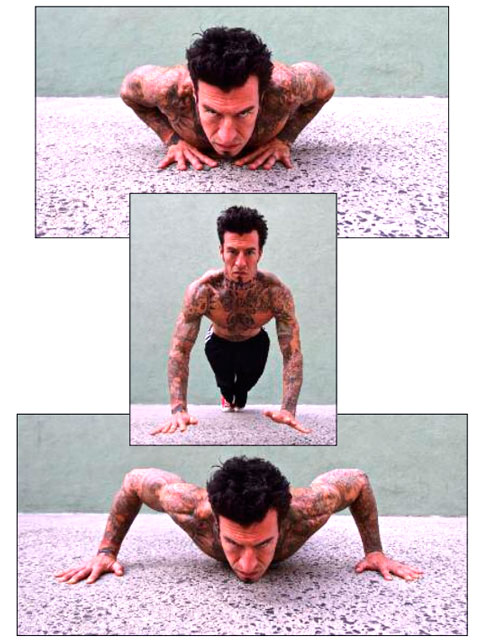 Отжимания с переходом от широкого хвата к узкому