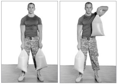 Тяга в стойке с чередованием рук