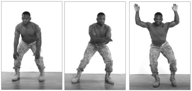 Приставные шаги и махи руками над головой