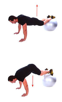 Подъем таза на фитболе