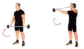 Подъем штанги перед собой