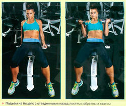 Подъем на бицепс с отведенными назад локтями