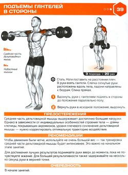 Разведение гантелей в стороны