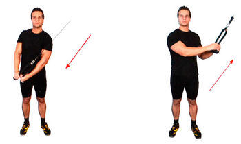 Тяга блока в сторону двумя руками