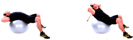 Скручивания на фитболе