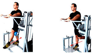 Раскачивание ноги назад на тренажере