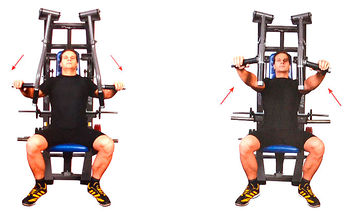 Жим от груди на тренажере сидя