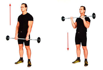 Подьем штанги обратным хватом стоя