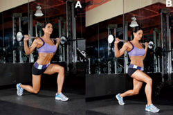 Ходьба выпадами со штангой