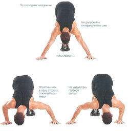 Отжимание в позе пики из стороны в сторону