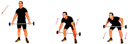 Тяга штанги к поясу из положения наклона