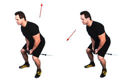 Полуприседания с тросом между ног