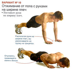 Отжимания с руками на ширине плеч